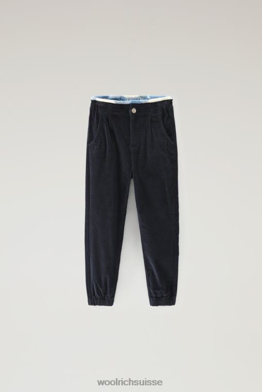 pantalon en velours côtelé g bleu melton vêtements filles Woolrich 2FX2J917