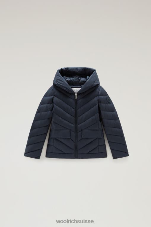 doudoune g sundance à capuche bleu melton vêtements filles Woolrich 2FX2J866