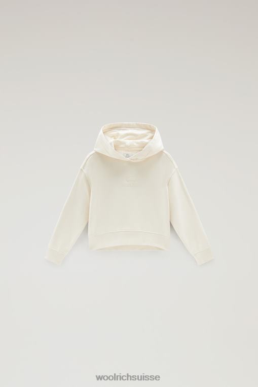 g essential - sweat à capuche en pur coton crème lactée vêtements filles Woolrich 2FX2J873