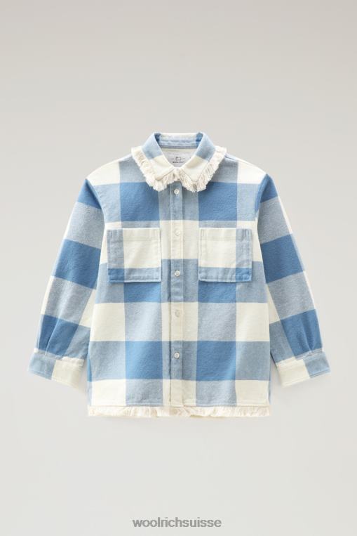surchemise g en flanelle à carreaux buffalo et franges contrôle des nuages ​​pâles vêtements filles Woolrich 2FX2J920