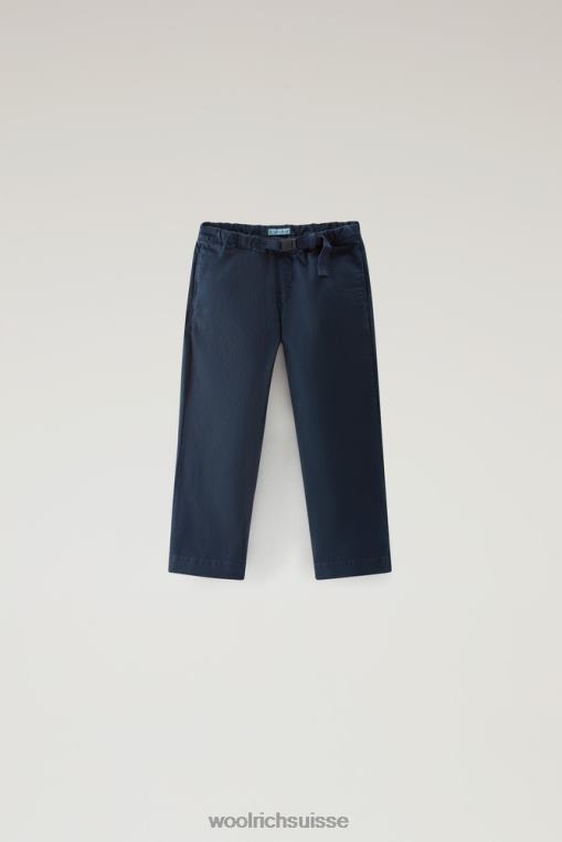 pantalon b teint en pièce en coton stretch bleu melton vêtements garçons Woolrich 2FX2J896