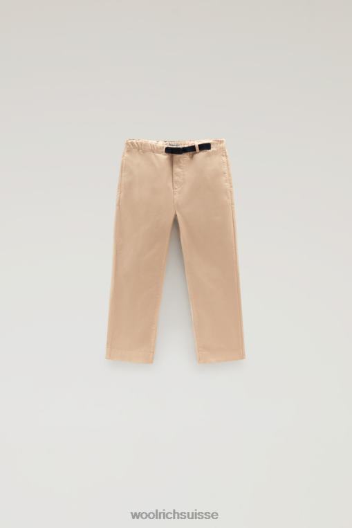 pantalon b teint en pièce en coton stretch plage de sable vêtements garçons Woolrich 2FX2J897