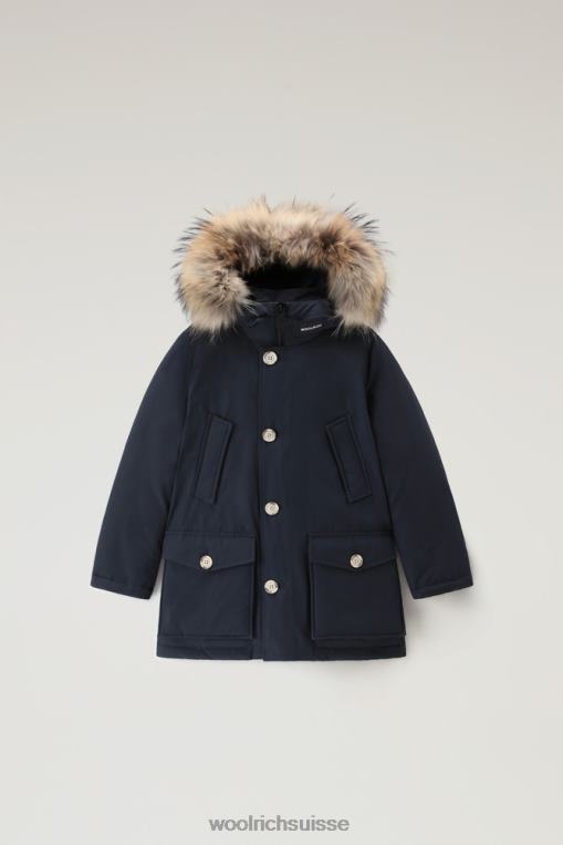 b parka arctique avec fourrure amovible bleu melton vêtements garçons Woolrich 2FX2J932