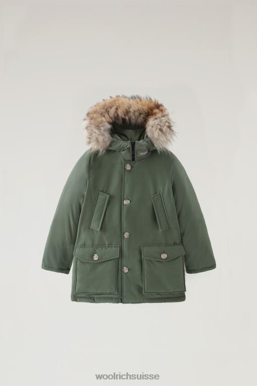 b parka arctique avec fourrure amovible thym vert vêtements garçons Woolrich 2FX2J930