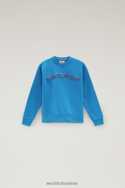 b varsity ras du cou en pur coton campanule bleue vêtements garçons Woolrich 2FX2J878