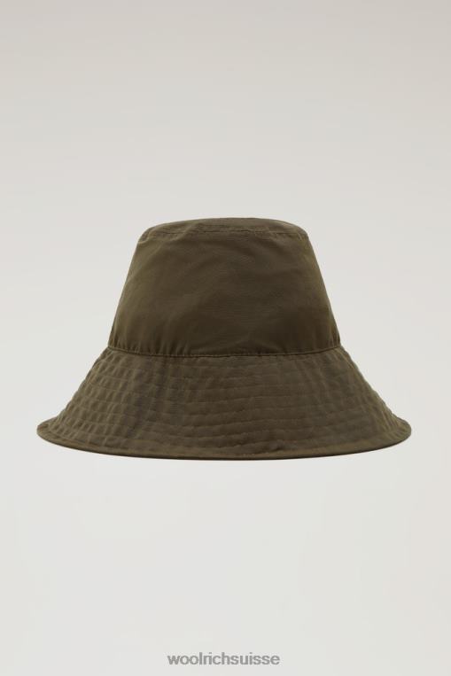 chapeau de pluie en ramar écologique doux avec cordon de serrage vert foncé accessoires femmes Woolrich 2FX2J152