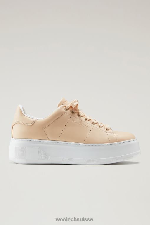 Baskets chunky en cuir de veau avec détails contrastés pêche chaussure femmes Woolrich 2FX2J92