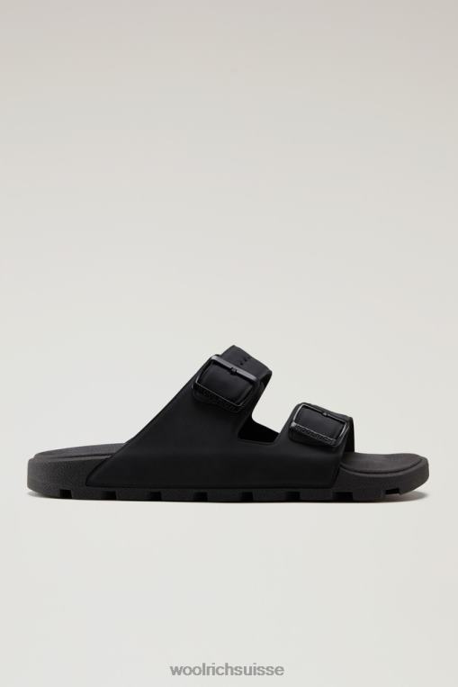 sandales en cuir vegan avec boucles noir chaussure femmes Woolrich 2FX2J91