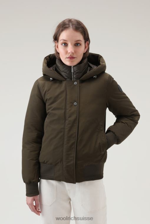 bombardier weoka en tissu ottoman doux vert foncé vêtements femmes Woolrich 2FX2J252