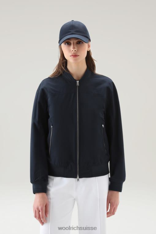 bomber d'été en touche urbaine bleu melton vêtements femmes Woolrich 2FX2J38