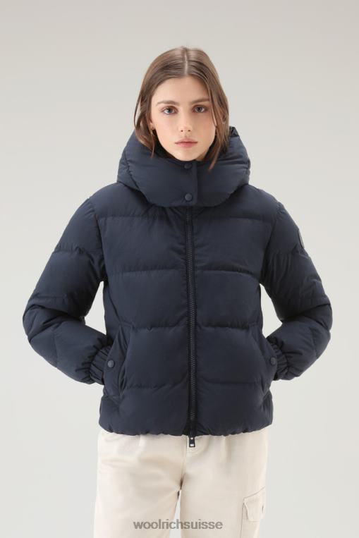 doudoune matelassée en nylon éco taslan avec capuche amovible bleu melton vêtements femmes Woolrich 2FX2J81