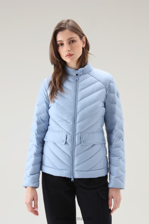 veste courte matelassée avec matelassage à chevrons indigo pâle vêtements femmes Woolrich 2FX2J34