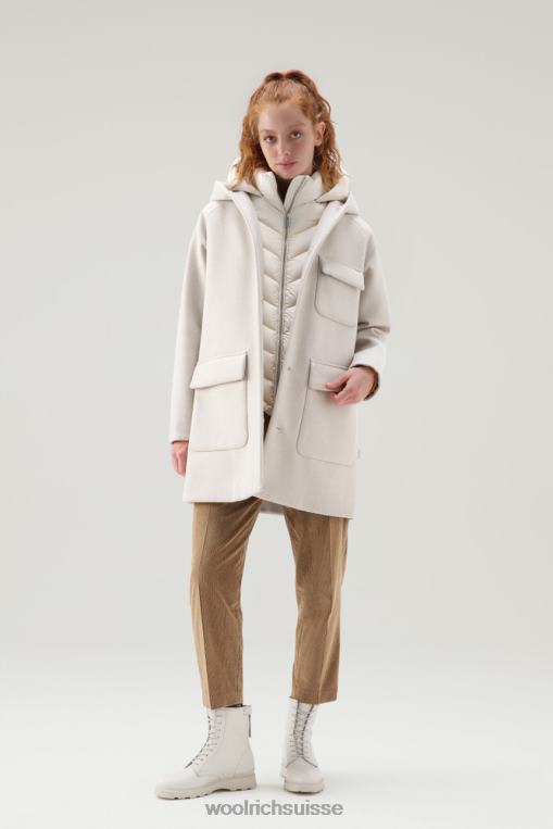 manteau 2 en 1 sideline en laine manteco crème lactée vêtements femmes Woolrich 2FX2J301