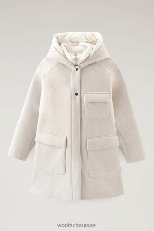 manteau 2 en 1 sideline en laine manteco crème lactée vêtements femmes Woolrich 2FX2J301