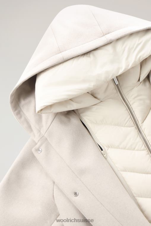 manteau 2 en 1 sideline en laine manteco crème lactée vêtements femmes Woolrich 2FX2J301