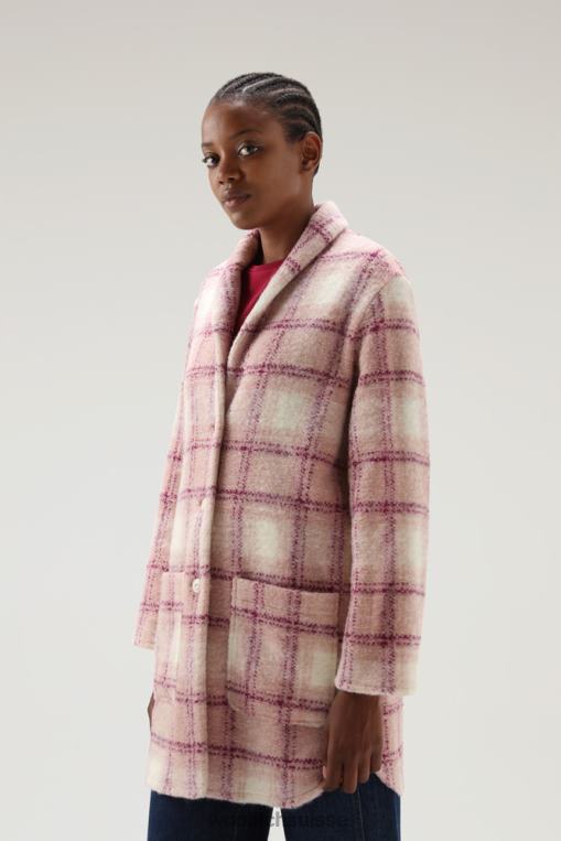 manteau à carreaux en laine mélangée chèque aux raisins vêtements femmes Woolrich 2FX2J262