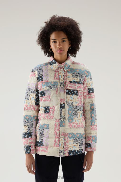 surchemise matelassée pennsylvania à imprimé patchwork patchwork crème vêtements femmes Woolrich 2FX2J26