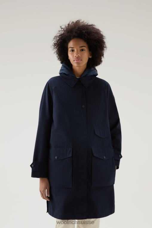 Parka Sideline 3-en-1 en coton byrd doux avec gilet matelassé amovible bleu melton vêtements femmes Woolrich 2FX2J104