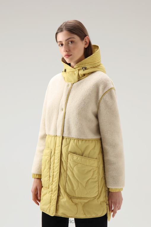 parka alba en nylon froissé et sherpa récolte jaune vêtements femmes Woolrich 2FX2J318