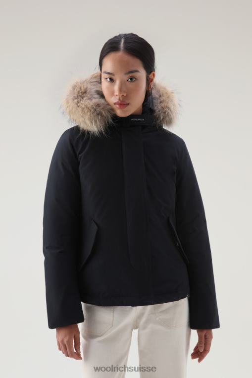 parka arctique courte en tissu ramar avec fourrure amovible bleu marine foncé vêtements femmes Woolrich 2FX2J370