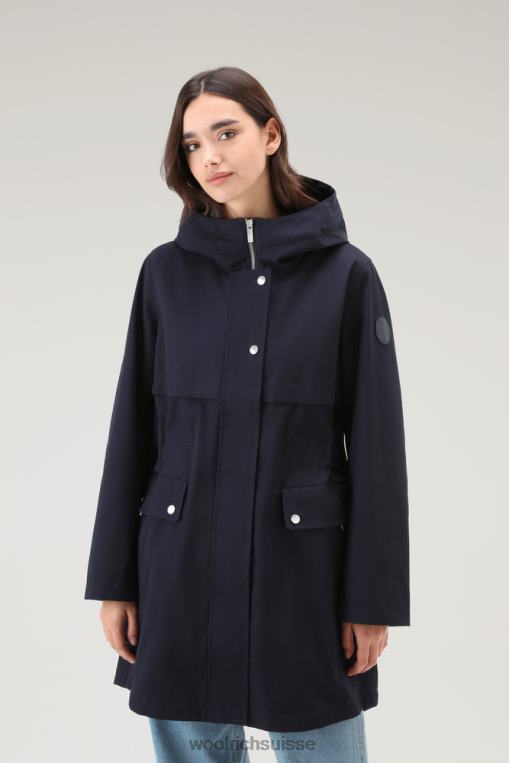 parka d'été havice en pur coton bleu melton vêtements femmes Woolrich 2FX2J13