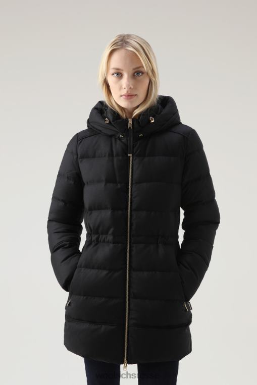 parka de luxe confectionnée avec un tissu loro piana en mélange de laine et de soie noir vêtements femmes Woolrich 2FX2J283