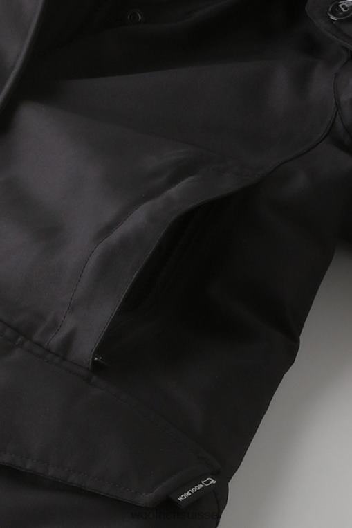 parka imperméable Adirondack en gore-tex avec capuche amovible et bordure en fourrure hors noir vêtements femmes Woolrich 2FX2J302