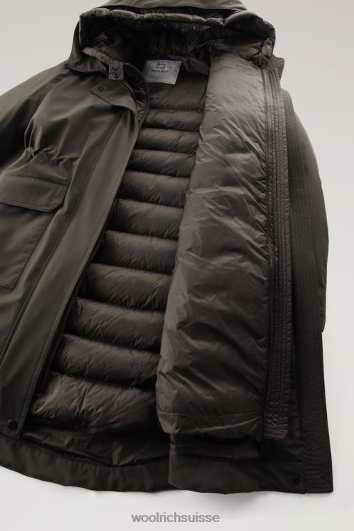 parka militaire longue 3 en 1 vert foncé vêtements femmes Woolrich 2FX2J297
