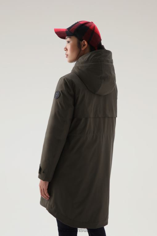 parka militaire longue 3 en 1 vert foncé vêtements femmes Woolrich 2FX2J297