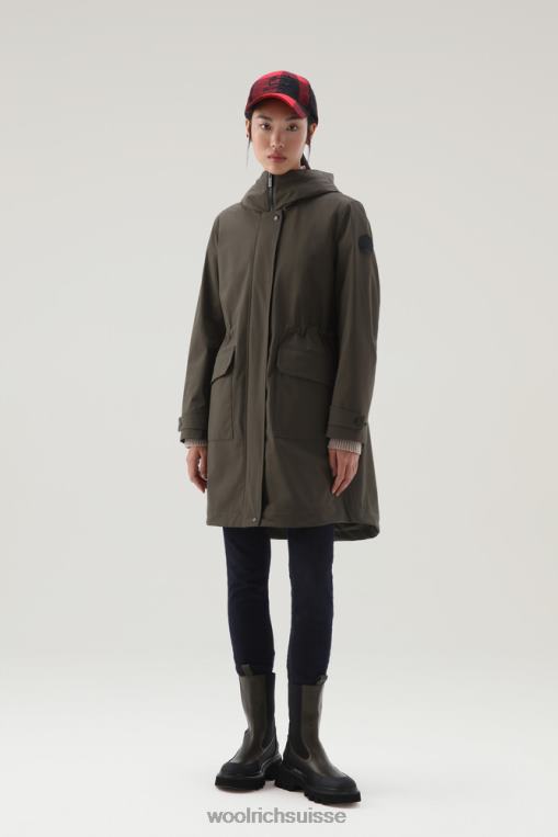 parka militaire longue 3 en 1 vert foncé vêtements femmes Woolrich 2FX2J297