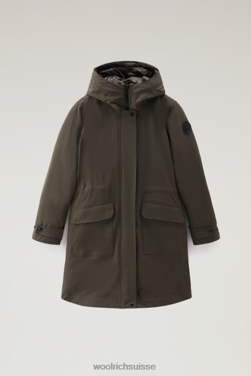 parka militaire longue 3 en 1 vert foncé vêtements femmes Woolrich 2FX2J297
