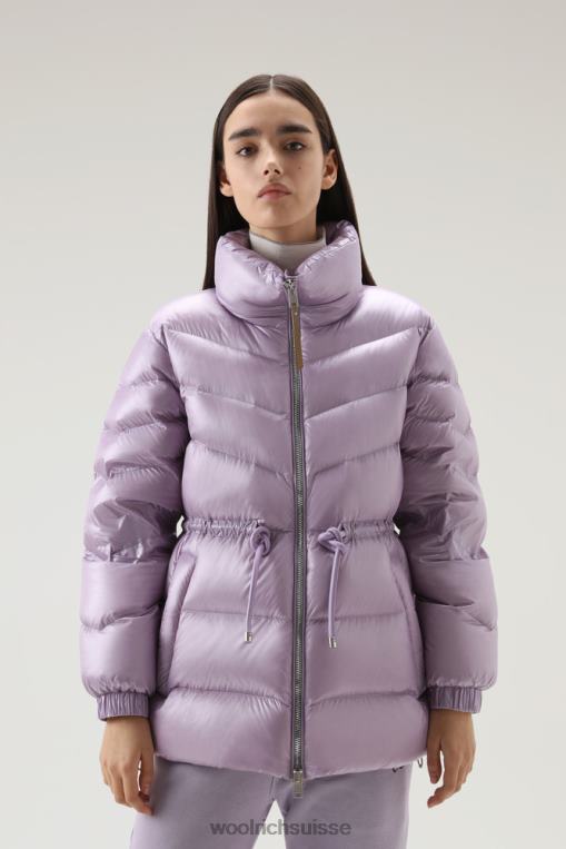 aliquippa doudoune soyeuse avec cordon de serrage à la taille aube lilas vêtements femmes Woolrich 2FX2J315