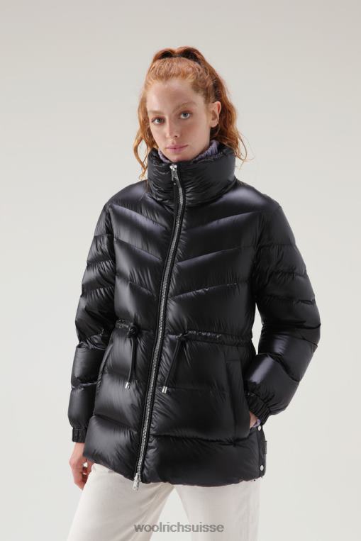 aliquippa doudoune soyeuse avec cordon de serrage à la taille noir vêtements femmes Woolrich 2FX2J322