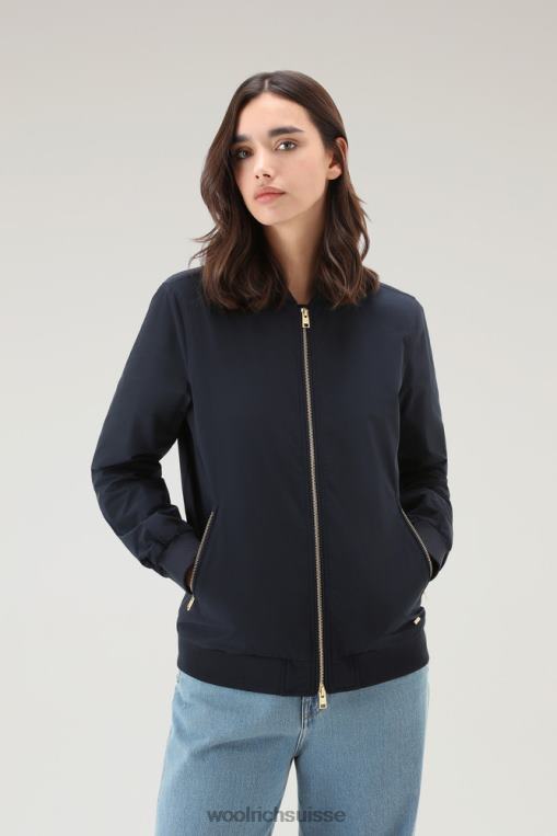 charlotte bomber en touche urbaine bleu melton vêtements femmes Woolrich 2FX2J9