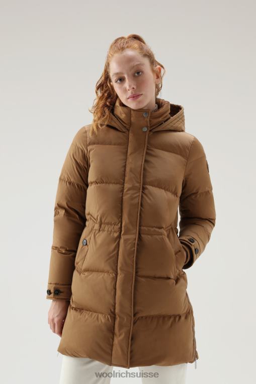 doudoune à capuche alsea chameau foncé vêtements femmes Woolrich 2FX2J292