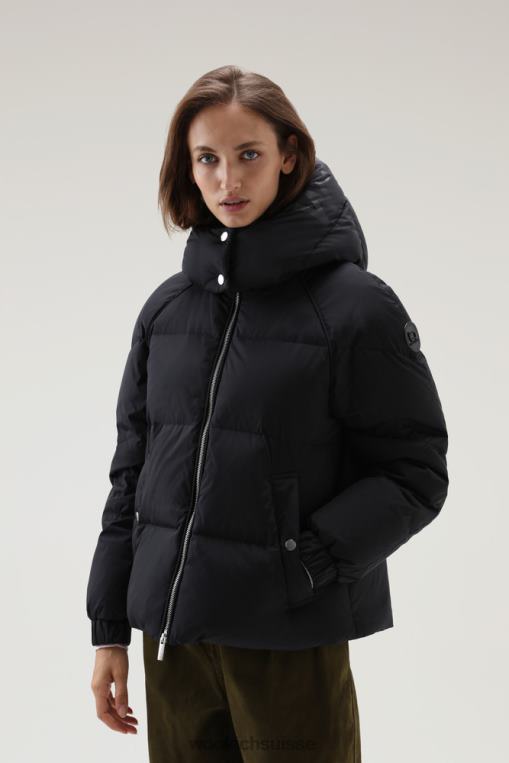 doudoune courte alsea à capuche amovible noir vêtements femmes Woolrich 2FX2J293