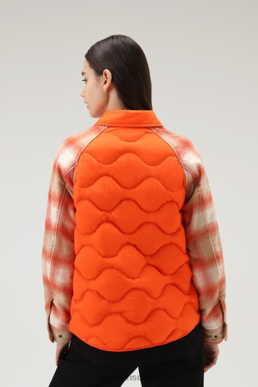 surchemise alba en nylon froissé avec manches en laine flamme vêtements femmes Woolrich 2FX2J299