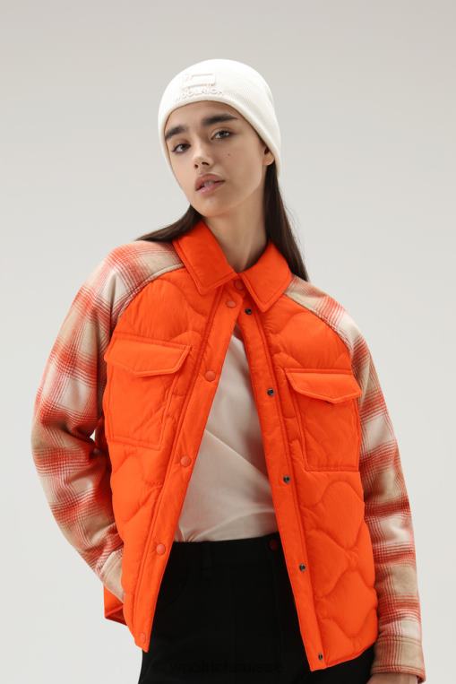 surchemise alba en nylon froissé avec manches en laine flamme vêtements femmes Woolrich 2FX2J299
