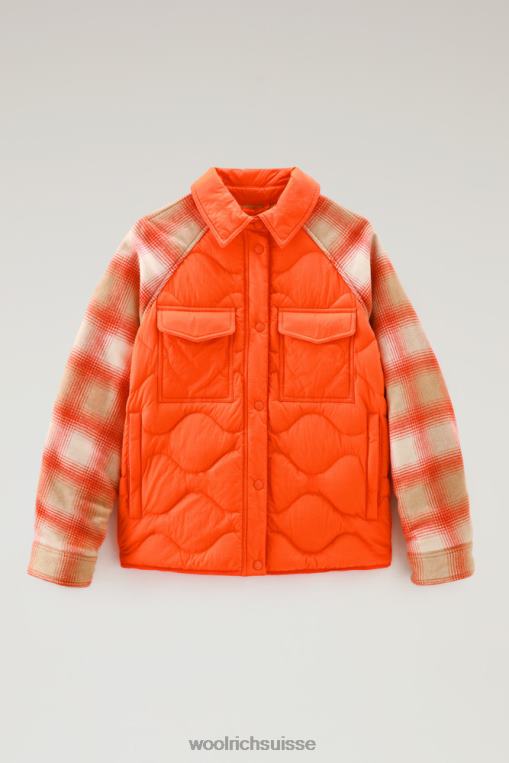 surchemise alba en nylon froissé avec manches en laine flamme vêtements femmes Woolrich 2FX2J299