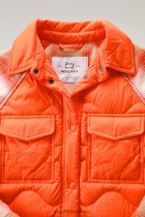 surchemise alba en nylon froissé avec manches en laine flamme vêtements femmes Woolrich 2FX2J299