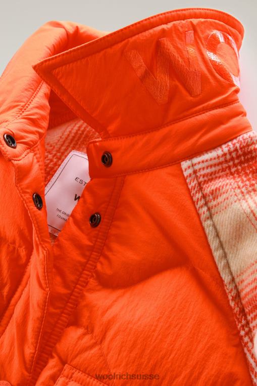 surchemise alba en nylon froissé avec manches en laine flamme vêtements femmes Woolrich 2FX2J299