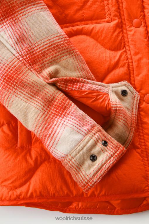 surchemise alba en nylon froissé avec manches en laine flamme vêtements femmes Woolrich 2FX2J299