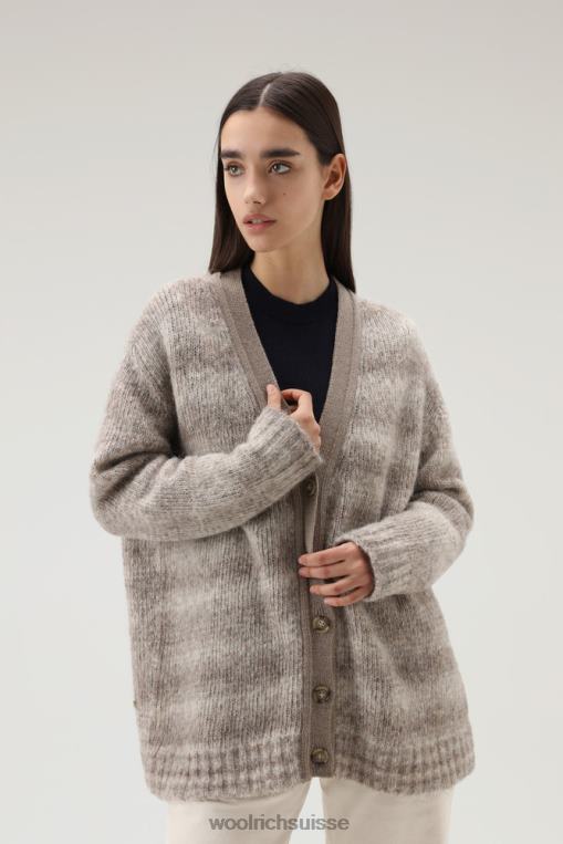 cardigan dégradé en laine d'alpaga et coton mélangés kaki doré vêtements femmes Woolrich 2FX2J227