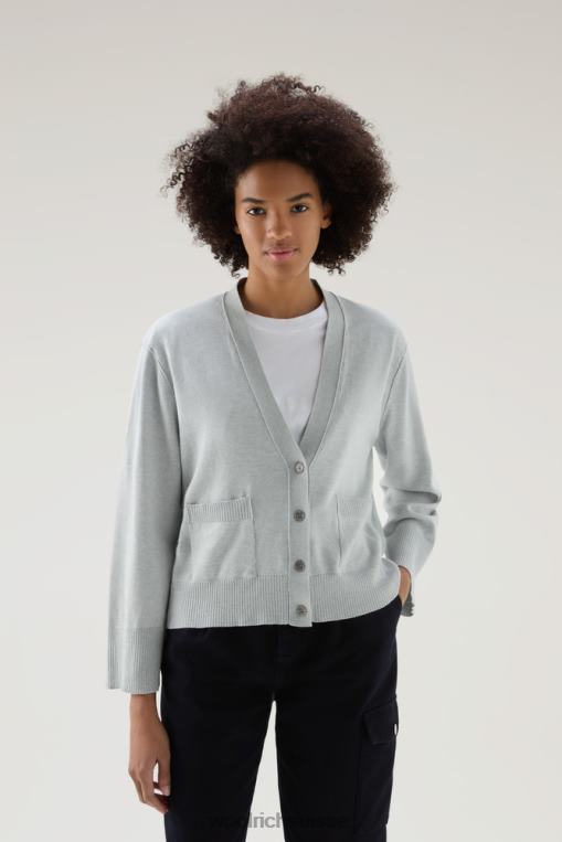cardigan en mélange de coton et cachemire gris mélangé vêtements femmes Woolrich 2FX2J109
