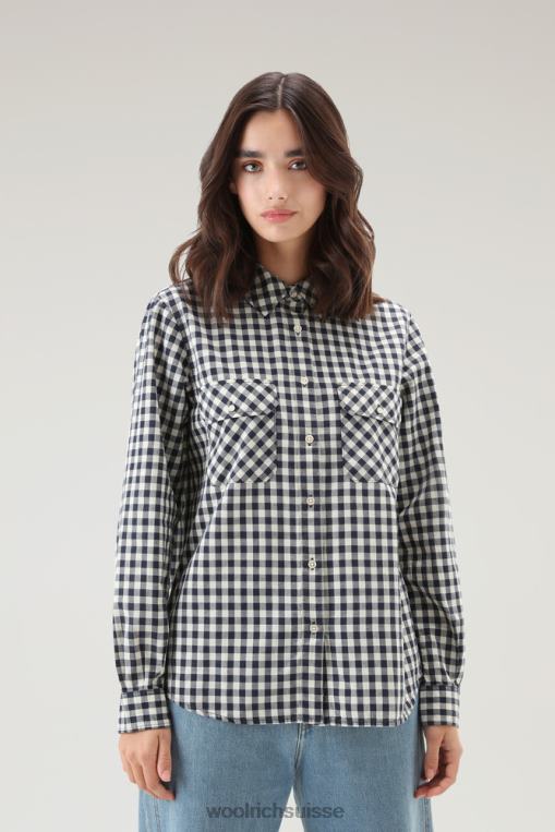 chemise à carreaux des Appalaches en pur coton buffle bleu vêtements femmes Woolrich 2FX2J100