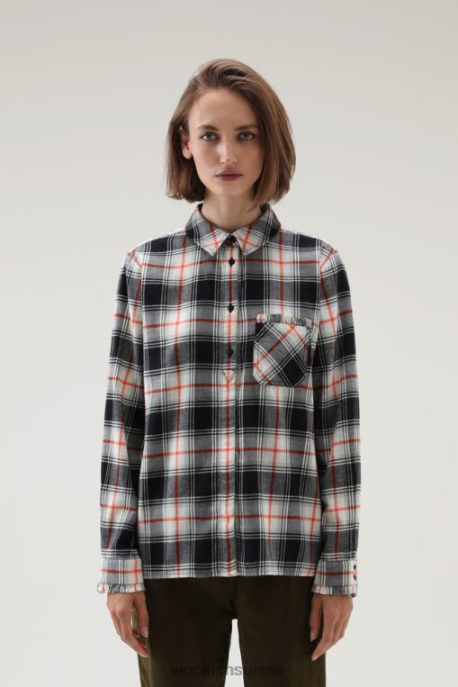 chemise à carreaux en flanelle légère madras carreaux noir flamme vêtements femmes Woolrich 2FX2J224