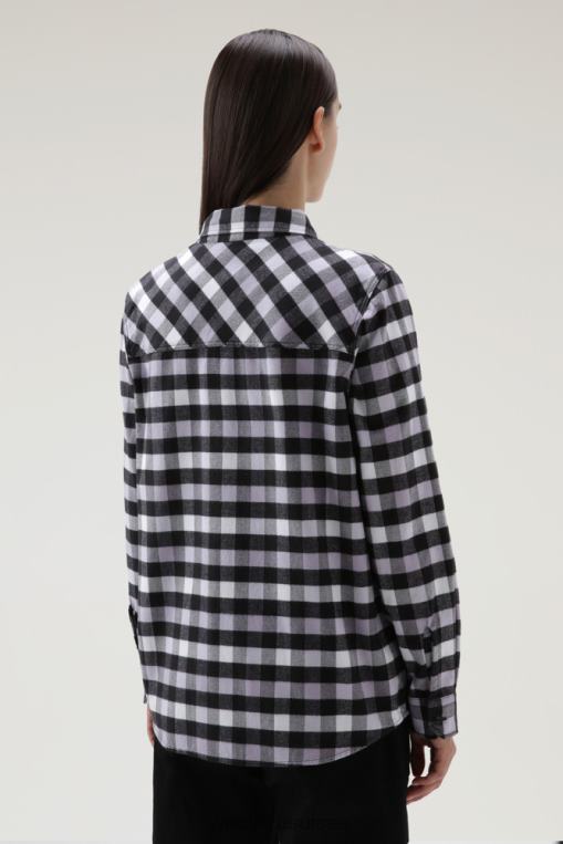 chemise traditionnelle en flanelle à carreaux buffle lilas noir vêtements femmes Woolrich 2FX2J305