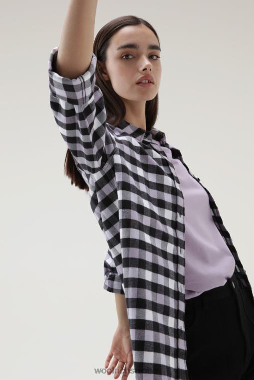 chemise traditionnelle en flanelle à carreaux buffle lilas noir vêtements femmes Woolrich 2FX2J305