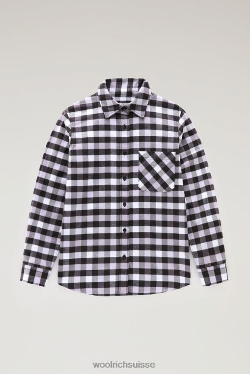 chemise traditionnelle en flanelle à carreaux buffle lilas noir vêtements femmes Woolrich 2FX2J305