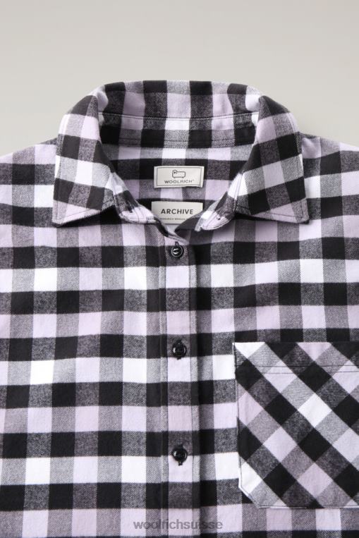 chemise traditionnelle en flanelle à carreaux buffle lilas noir vêtements femmes Woolrich 2FX2J305